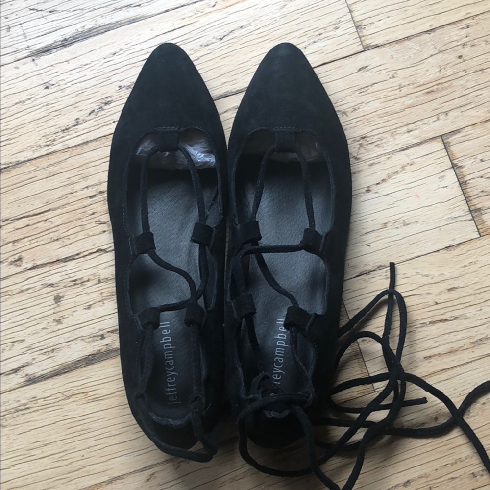 Jeffrey Campbell Atsuko black suede shoes size 9 - Picture 4 of 5